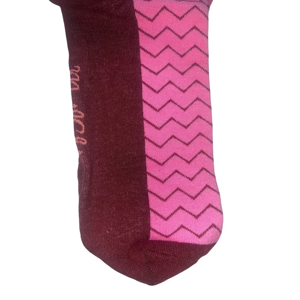 MailChimp Collectible Freddie the Chimp‎ Mascot Crew Socks Pink Chevron Maroon